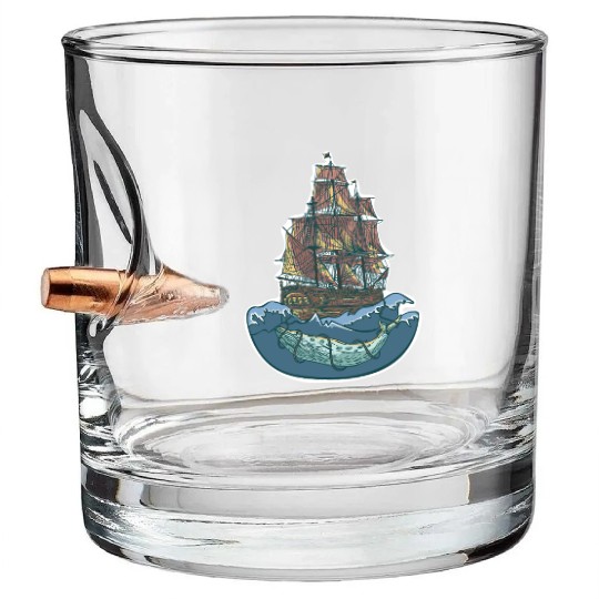 Whale ship Bullet Whiskey Glasses