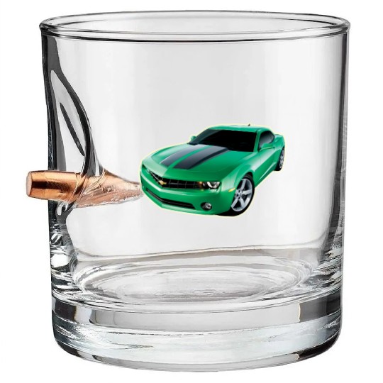 GREEN CHEVY CAMARO Bullet Whiskey Glasses