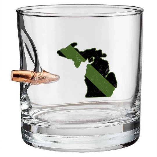 Game Warden CBP Michigan Border Patrol Park Ranger Bullet Whiskey Glasses