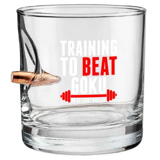 Training To Beat Goku Bullet Whiskey Glasses