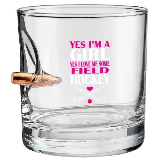 Field hockey girl Bullet Whiskey Glasses