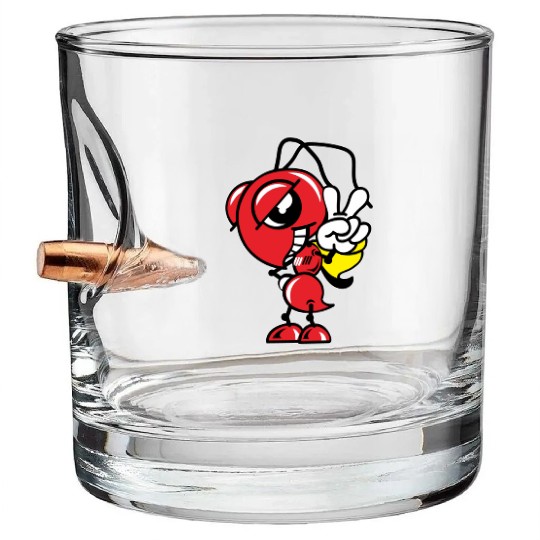 Marc Marquez Ant Logo Bullet Whiskey Glasses