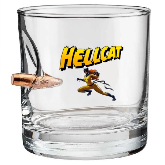 Mens Marvel Hell Cat Hella Cat Hellcat New cat Bullet Whiskey Glasses