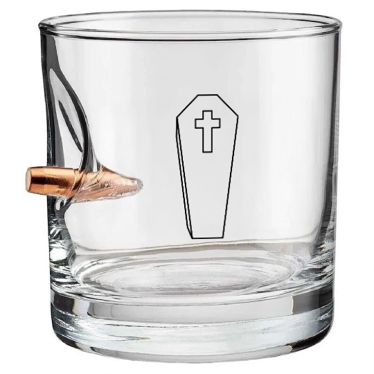 coffin burial cross grave cemetery dead gravestone Bullet Whiskey Glasses