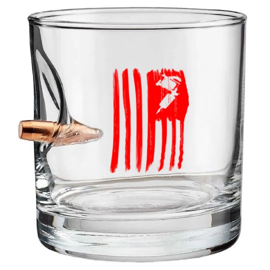 Tattoo Machine American Flag ©WhiteTigerLLC.com Bullet Whiskey Glasses