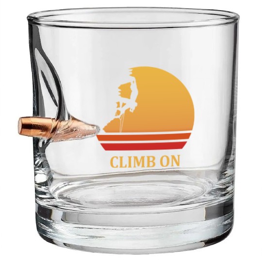 climb on rock climbing Bullet Whiskey Glasses