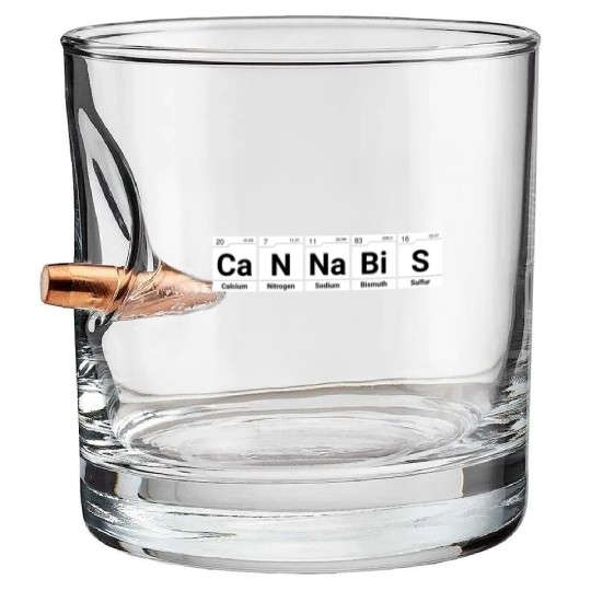 Cannabis Periodic Table Bullet Whiskey Glasses