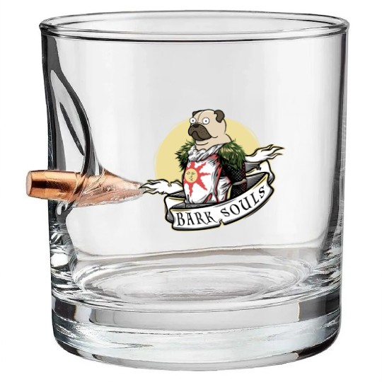 Bark Souls Bullet Whiskey Glasses - Pug Solaire - Dark Souls