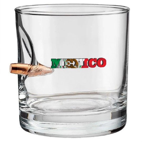 Mexico Mexican Flag Bullet Whiskey Glasses