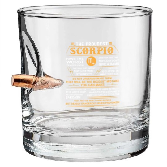 Scorpio zodiac Bullet Whiskey Glasses