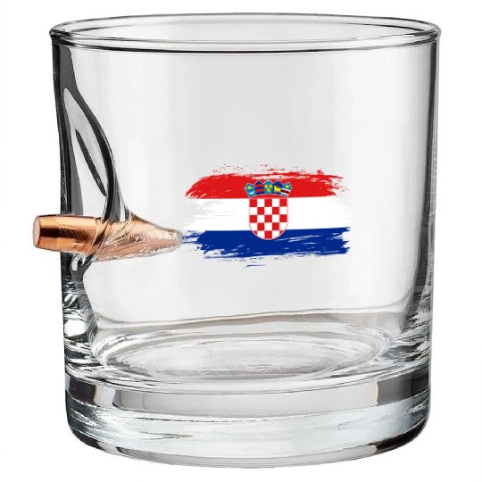 Croatia Flag / Gift Croatian Zagreb Balkan Bullet Whiskey Glasses