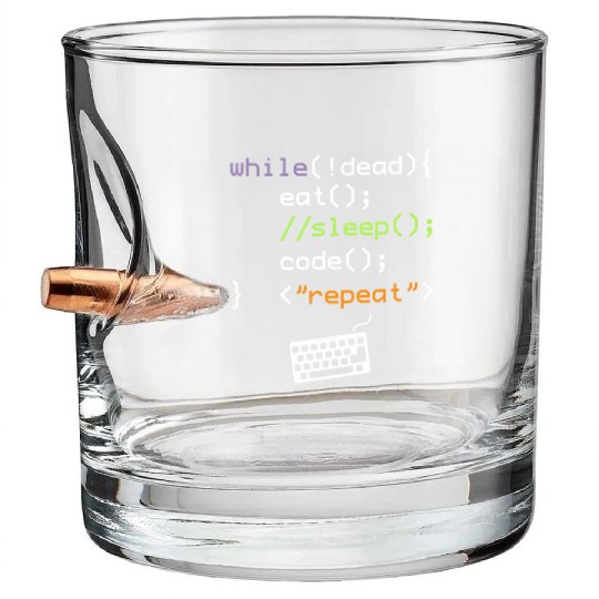 Computer Science Programmer Bullet Whiskey Glasses