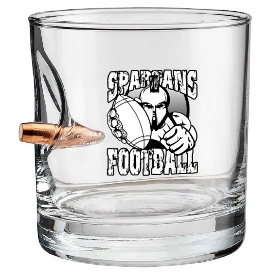 Spartans Football Homecoming Sports School Pride Bullet Whiskey Glasses