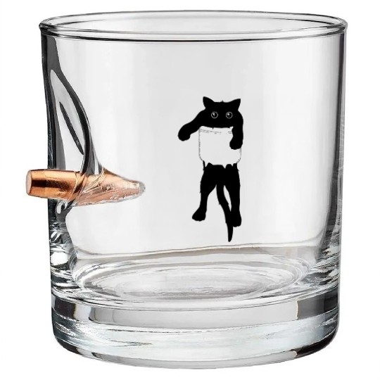 Cat in pocket Bullet Whiskey Glasses