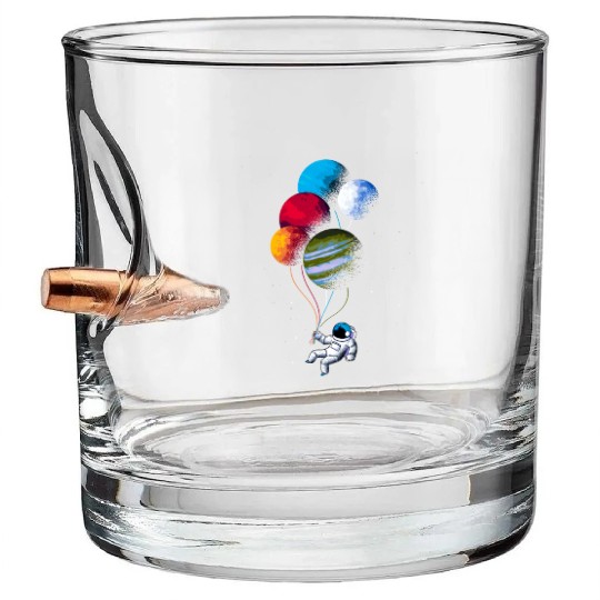Astronaut balloons Bullet Whiskey Glasses