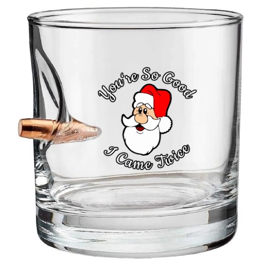 Adult Humor Naughty Dirty Santa Christmas Gift Bullet Whiskey Glasses