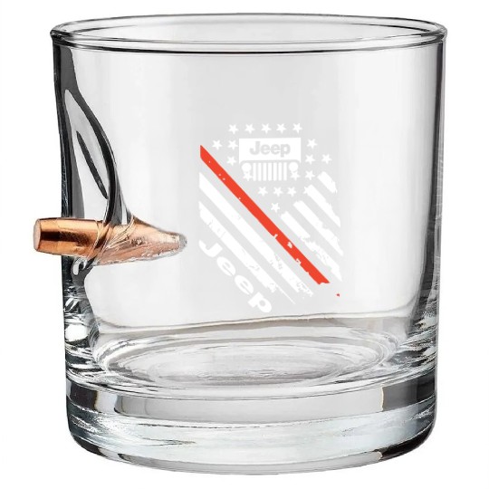 jeep car logo slogan country jeep Bullet Whiskey Glasses