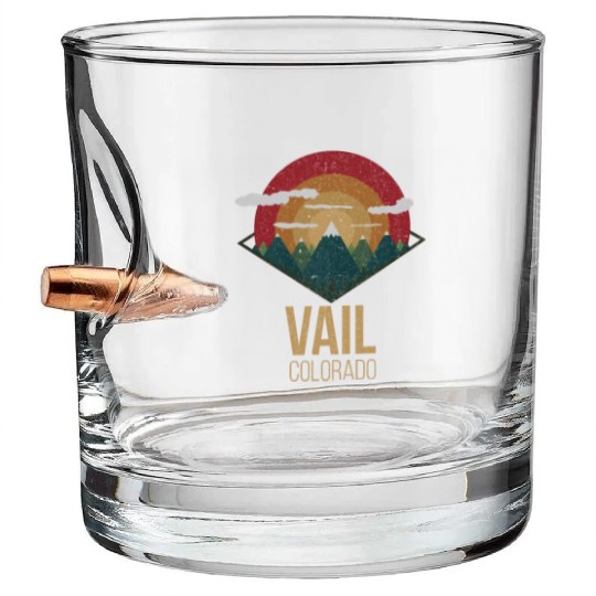 Snowboard Vail Colorado Snowpark Ski Winter Gift Bullet Whiskey Glasses