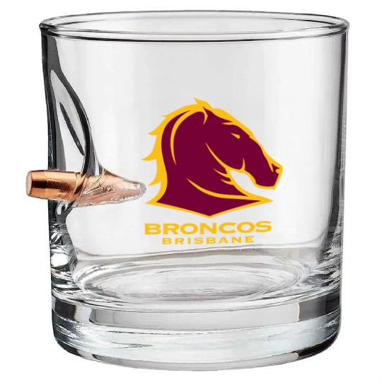 BRISBANE BRONCOS NRL TEAM LOGO PET TANK CAT OR DOG Bullet Whiskey Glasses