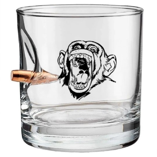 Angry monkey face Bullet Whiskey Glasses