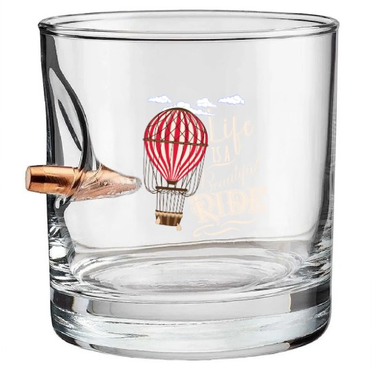 Retro Balloonist Hot Air Balloon Optimism Optimist Bullet Whiskey Glasses
