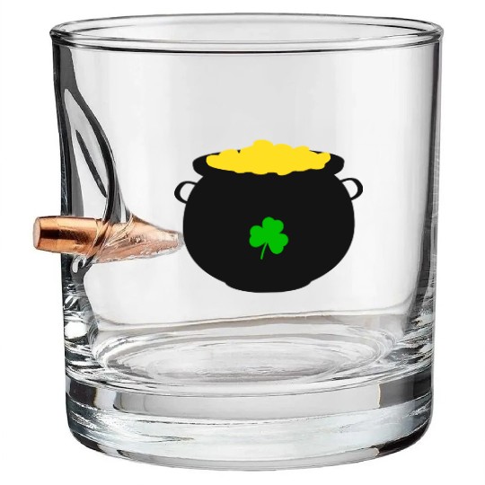 Pot of Gold St Patricks Day Bullet Whiskey Glasses