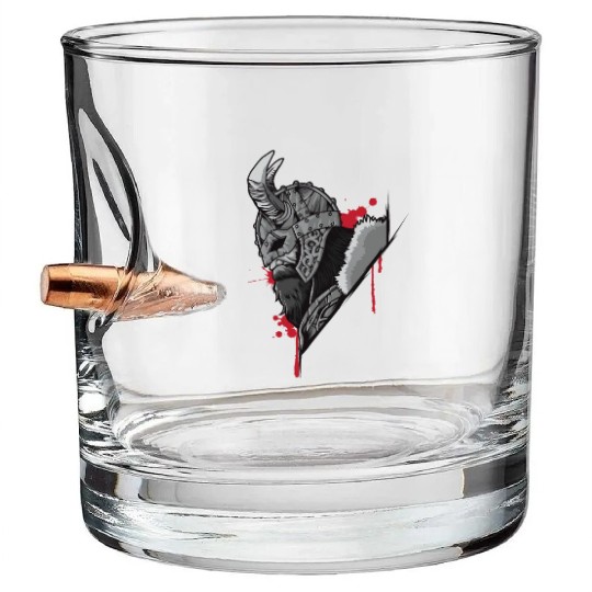 Viking Warrior | Raven Odin Valhalla Valknut Loki Bullet Whiskey Glasses