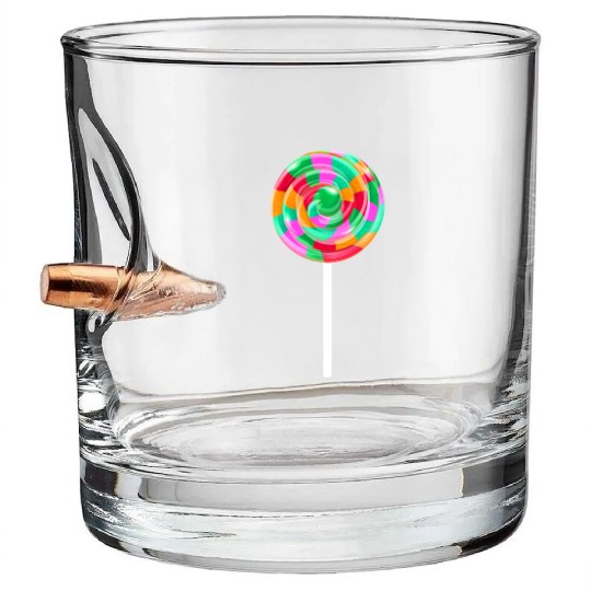 Lollipop Stick Swirl Sweet Candy Bullet Whiskey Glasses