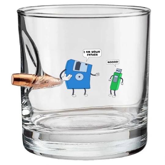 Computer Engineering Father & Son Floppy Disk Gift Bullet Whiskey Glasses