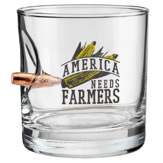 America Needs Farmers Bullet Whiskey Glasses