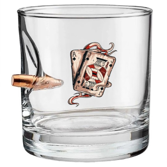 Blackjack Gift Playing Cards Casino Gambling Gift Bullet Whiskey Glasses