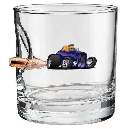 Highboy hot rod deep purple roadster Bullet Whiskey Glasses