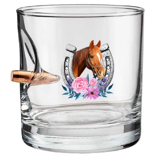 Cow Girl Horse Bullet Whiskey Glasses