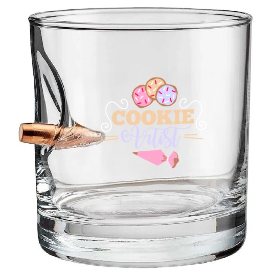 Cookie Artist Illustration for Cookie Decorators Bullet Whiskey Glasses