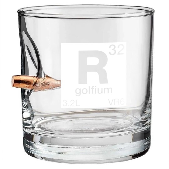 R32 Periodic Table Mk4 Mk5 GTI Golf Bullet Whiskey Glasses