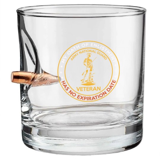 National Guard Veteran Bullet Whiskey Glasses