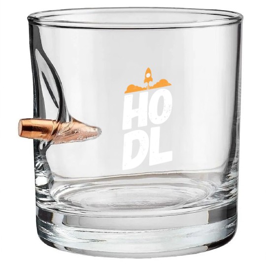 Bitcoin Crypto Cryptocurrency Sayings HODL Bullet Whiskey Glasses