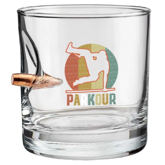 Youth Parkour design for Boys Bullet Whiskey Glasses