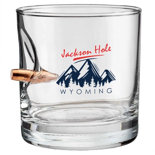 Jackson Hole Wyoming Bullet Whiskey Glasses Vintage City Retro Tshi