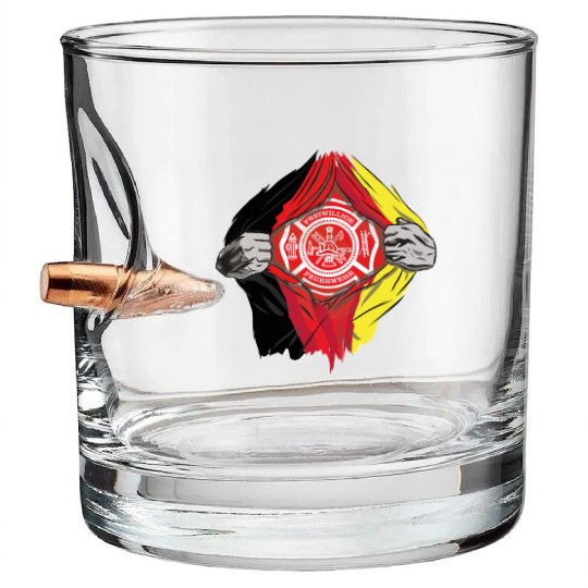 German Volunteer Fire Brigade Firefighter Bullet Whiskey Glasses