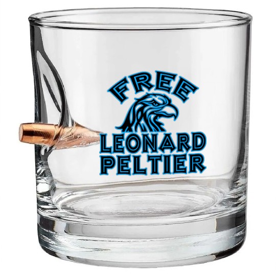 FREE LEONARD PELTIER eagle natives YStone Bullet Whiskey Glasses