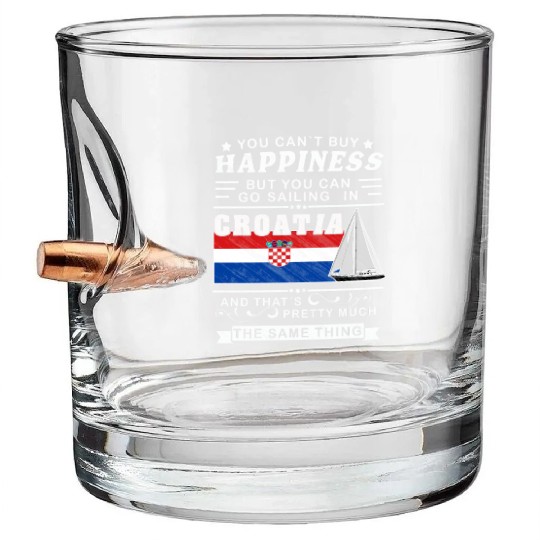 Croatia sailing, sailing ship Mediterranean gift Bullet Whiskey Glasses