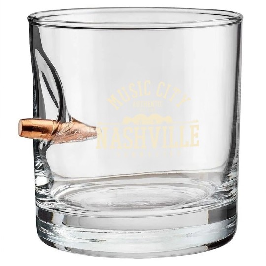 Nashville Guitar Country Music City Tennessee Gift Bullet Whiskey Glasses