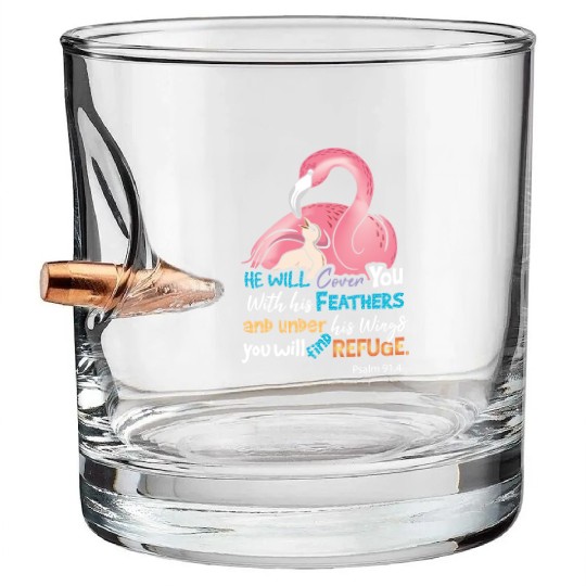 Bible Verse, Refuge Bullet Whiskey Glasses