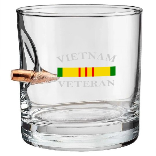 Vietnam Veteran Design Bullet Whiskey Glasses