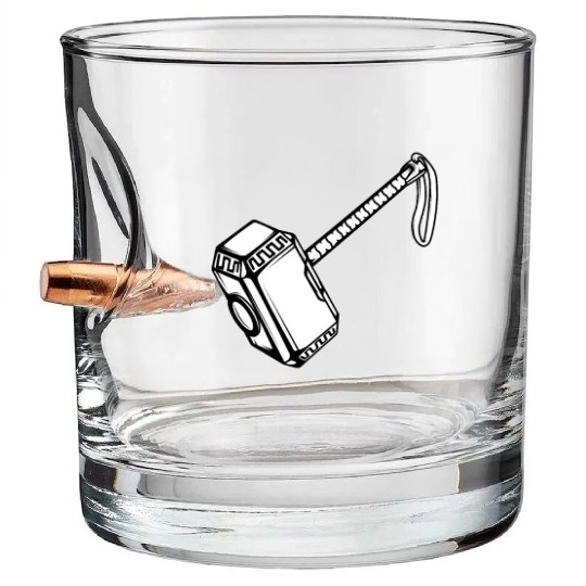 Hammer Thor myth fable god greek gift Bullet Whiskey Glasses