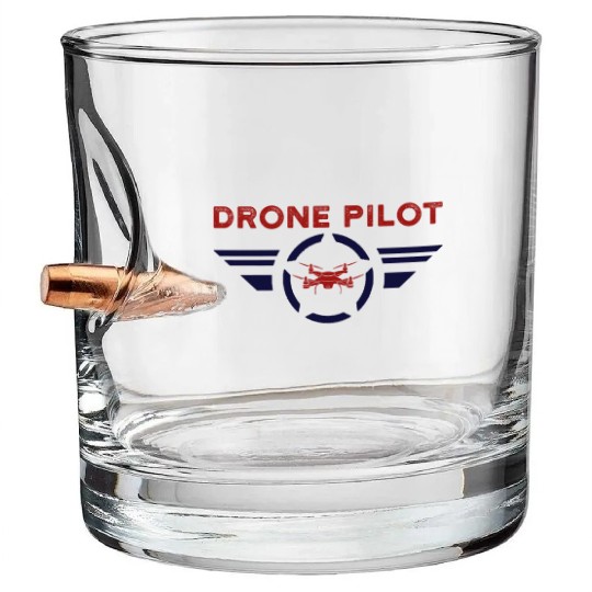 Drone Pilot Bullet Whiskey Glasses