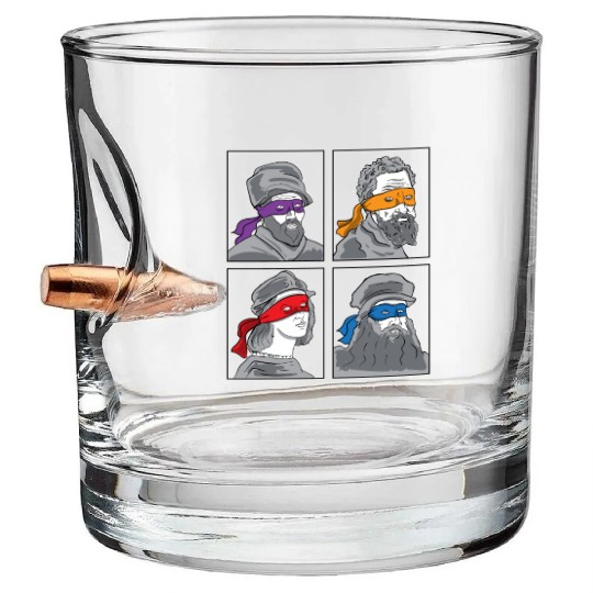 Leonardo Donatello Raphael Michelangelo Gift Bullet Whiskey Glasses