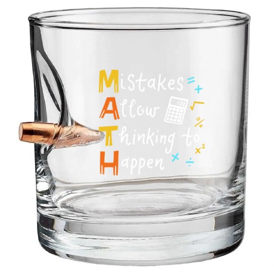 Math Teacher Bullet Whiskey Glasses