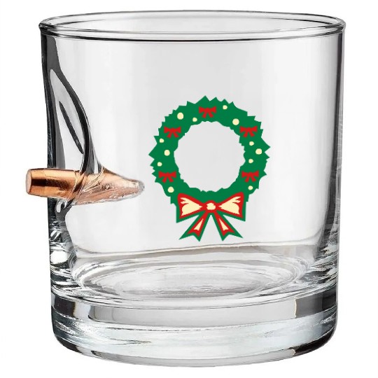 christmas wreath Bullet Whiskey Glasses